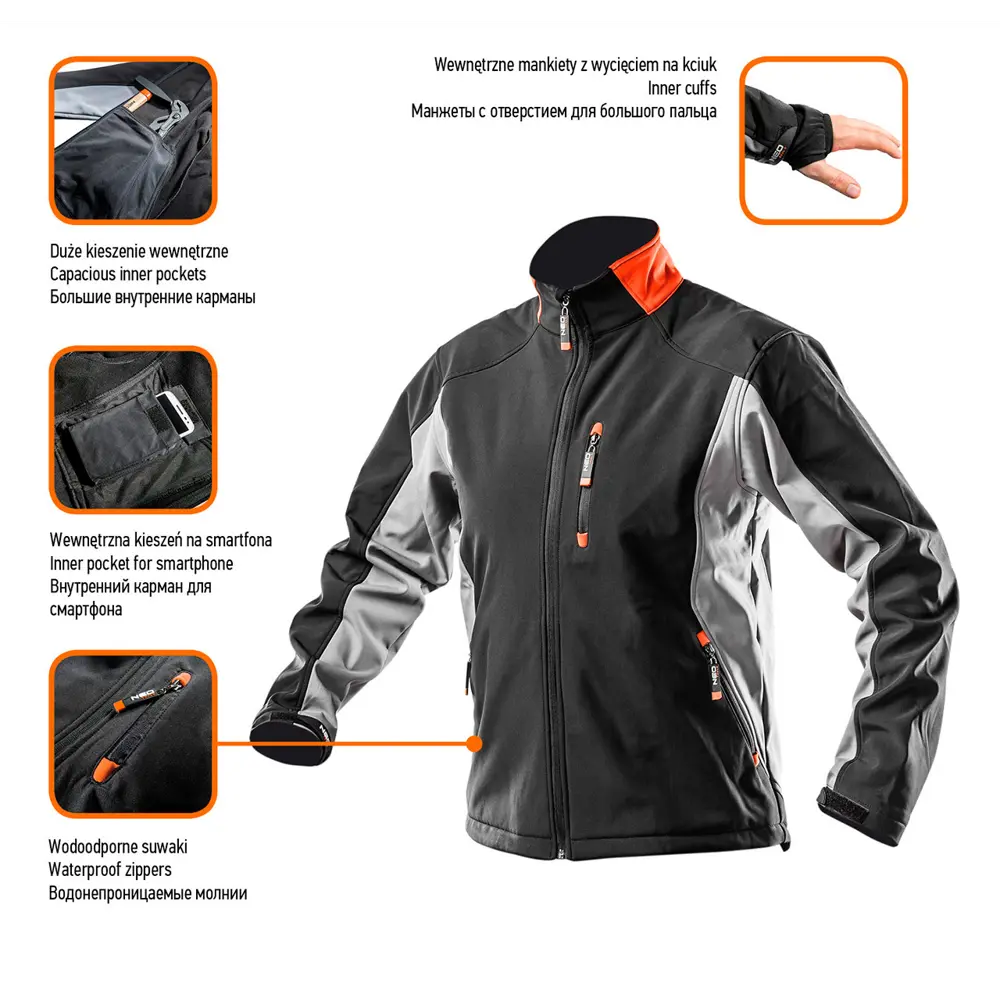 Куртка рабочая Neo softshell цвет черный/серый размер L/52 рост 188-194 см 16969820 STLM-2016668 Neò Нет - Вид №6