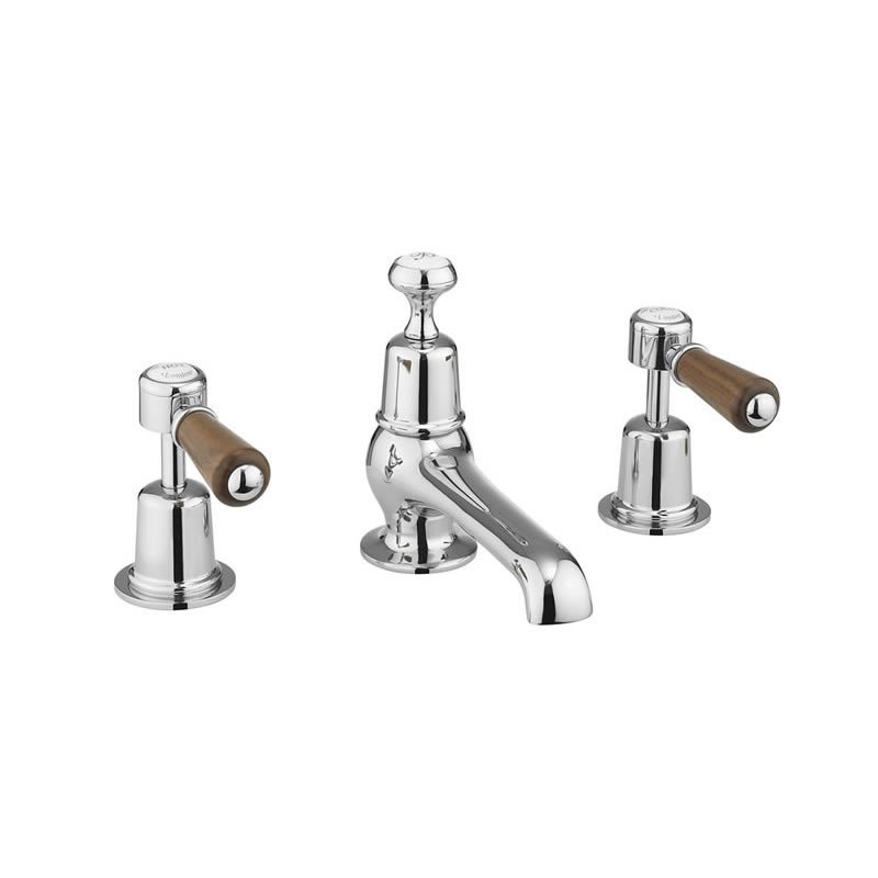 Burlington Смеситель Kensington с 3 отверстиями и выталкиваемым мусором Четверть оборота с белым акцентом KE12  - Вид №3