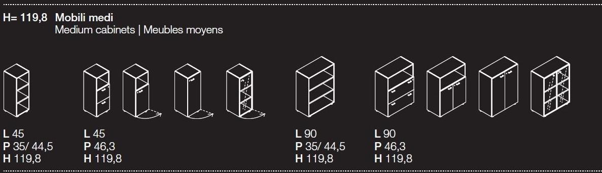 Las Mobili Высокий офисный блок из дерева и стекла с распашными дверями Contenitori universali evo sun-id-1443690 - Вид №10