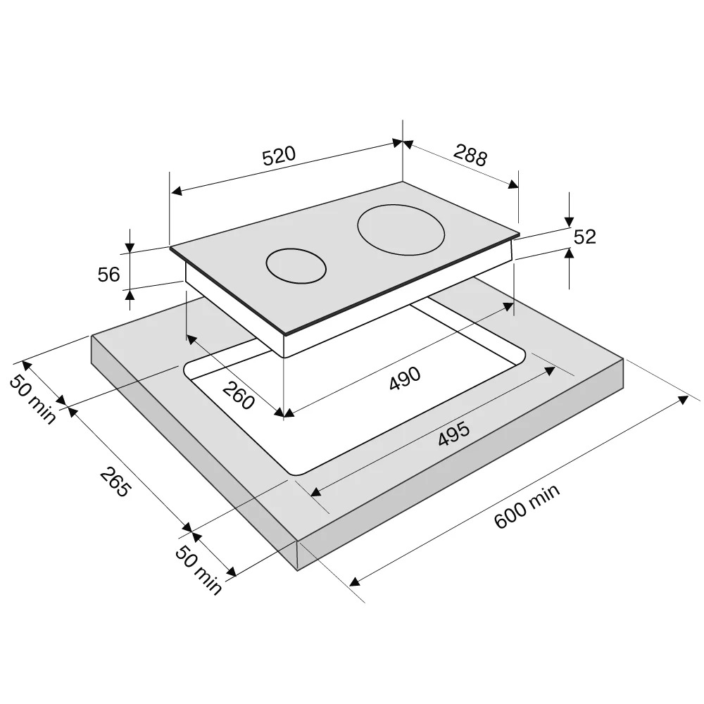 9067206 Индукционная варочная поверхность KRONA ERDE 30 BL 2BFTS KRONA1 STDN-0062662 - Вид №11