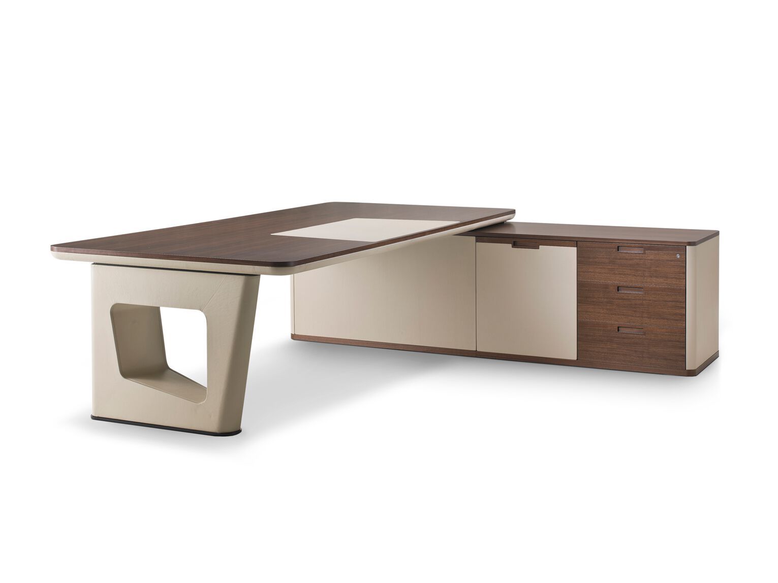 Угловой стол с ящиками из дерева и кожи i 4 Mariani Аватар ARCH-00045165