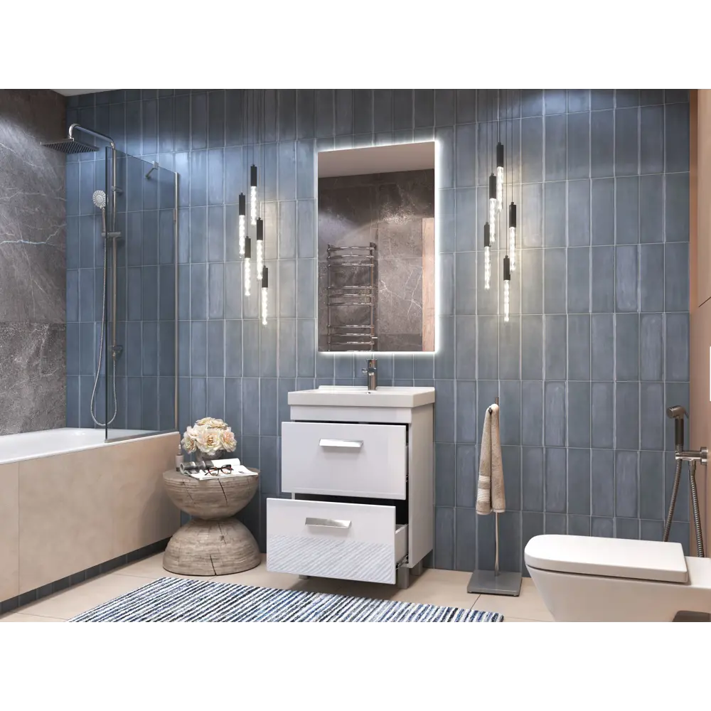 Тумба VIGO Milo для ванной с двумя ящиками, белый глянец 60×80 см 85322135 STLM-0061358 - Вид №11