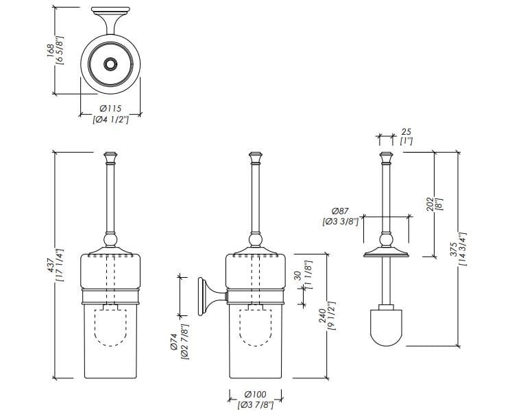 Керамическая настенная туалетная щетка Devon&Devon Kalos ARCH-00113629 - Вид №2
