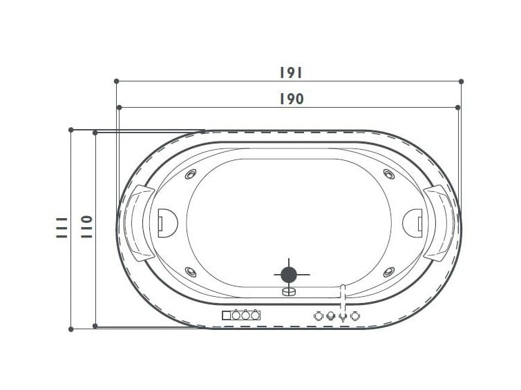 Утопленная овальная ванна с гидромассажем Jacuzzi® Opalia ARCH-00023748 - Вид №3