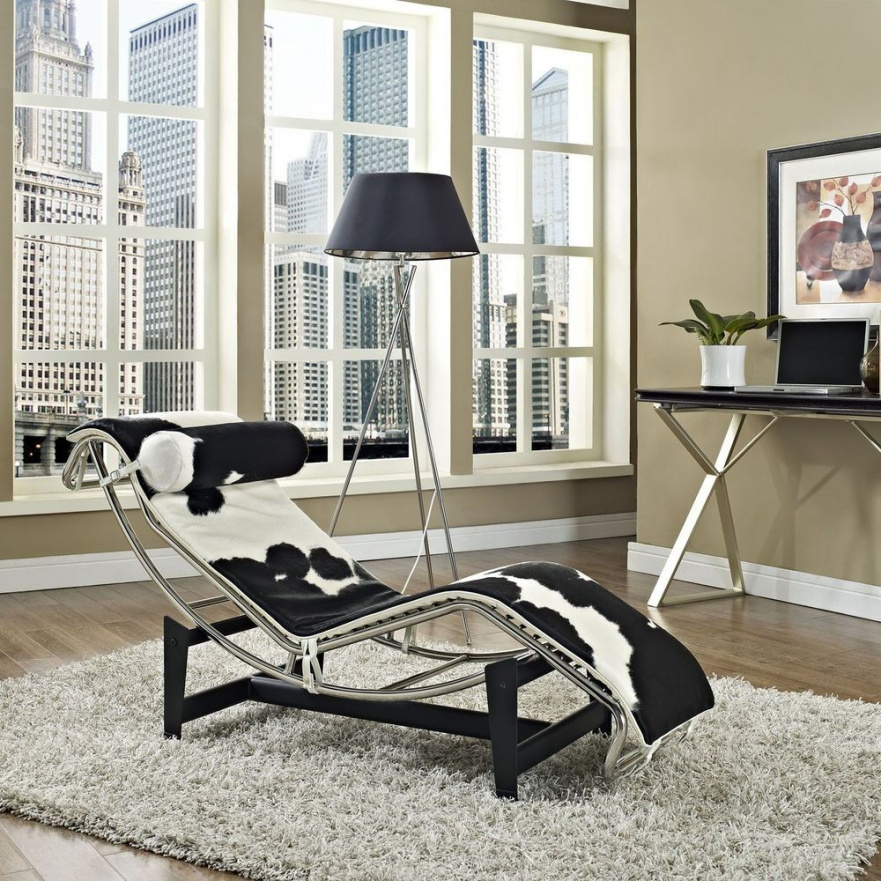 Кресло Le Corbusier черно-белое SOHO DESIGN ДИЗАЙНЕРСКИЕ, LE CORBUSIER 131546 Черный;белый  - Вид №4