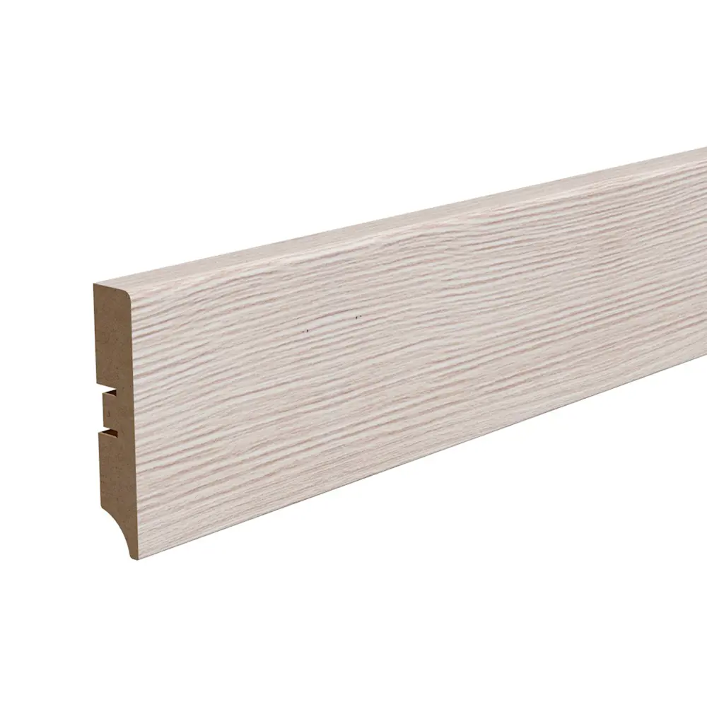 Плинтус напольный МДФ «Лиственница кремовая» прямой высота 80 мм длина 2.05 м КРОНОПРОФИЛЬ STLM-2005552