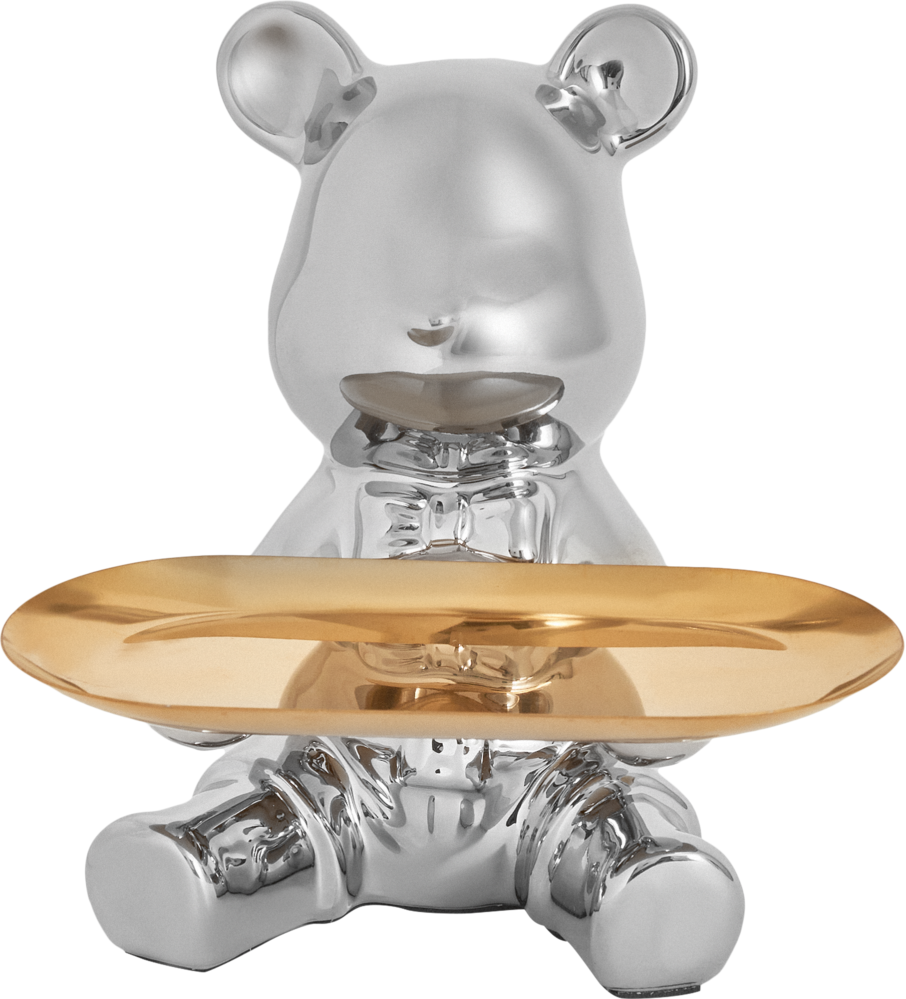 Декоративная подставка Мишка из керамики серебристого цвета 18×20 см 86383345 Santreyd STLM-0068368 - Вид №1