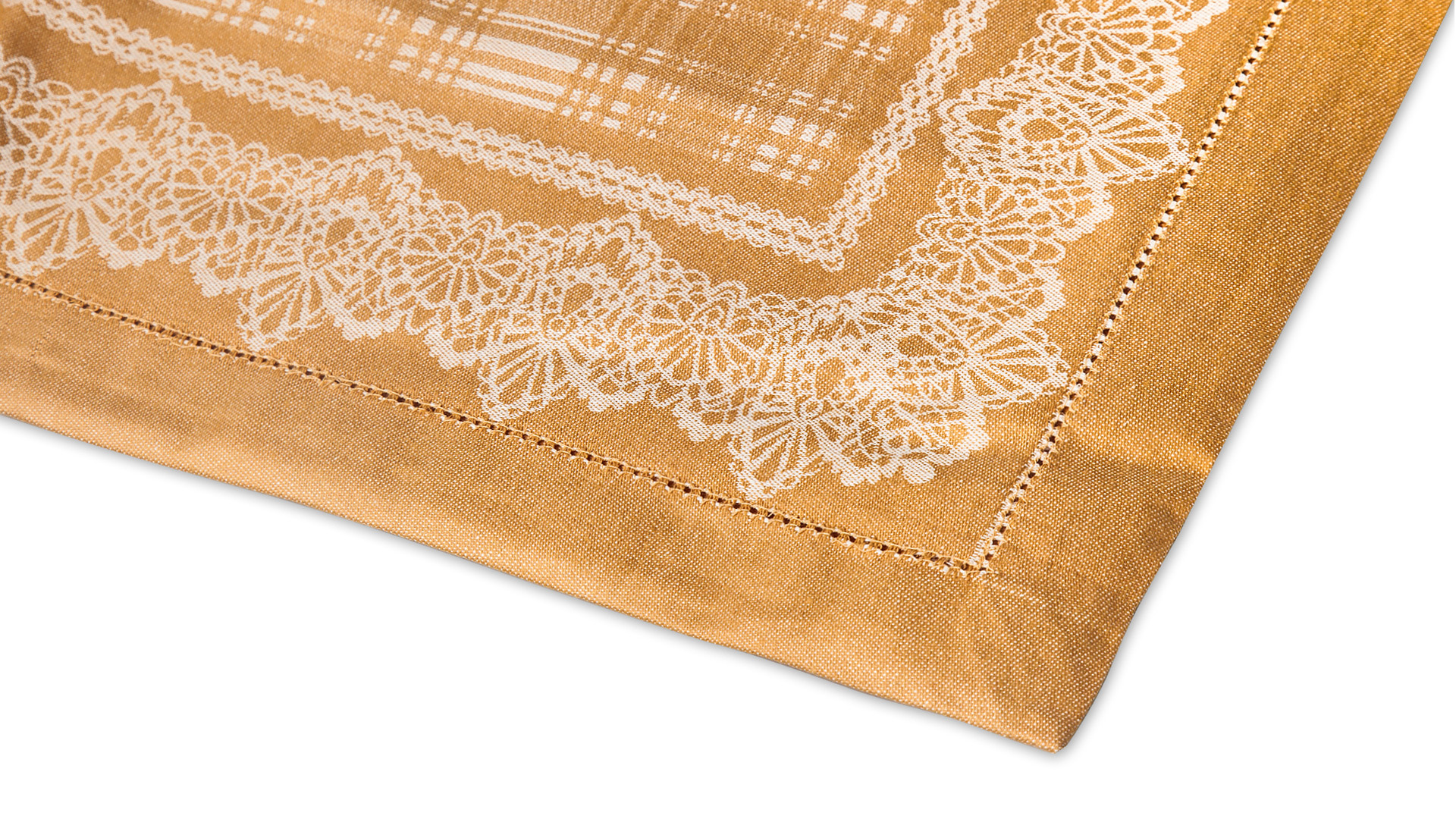 10610805 Яковлевский жаккард Скатерть прямоугольная Яковлевский Жаккард Кружева 140х170см бежевая, полулен Ткань  - Вид №1