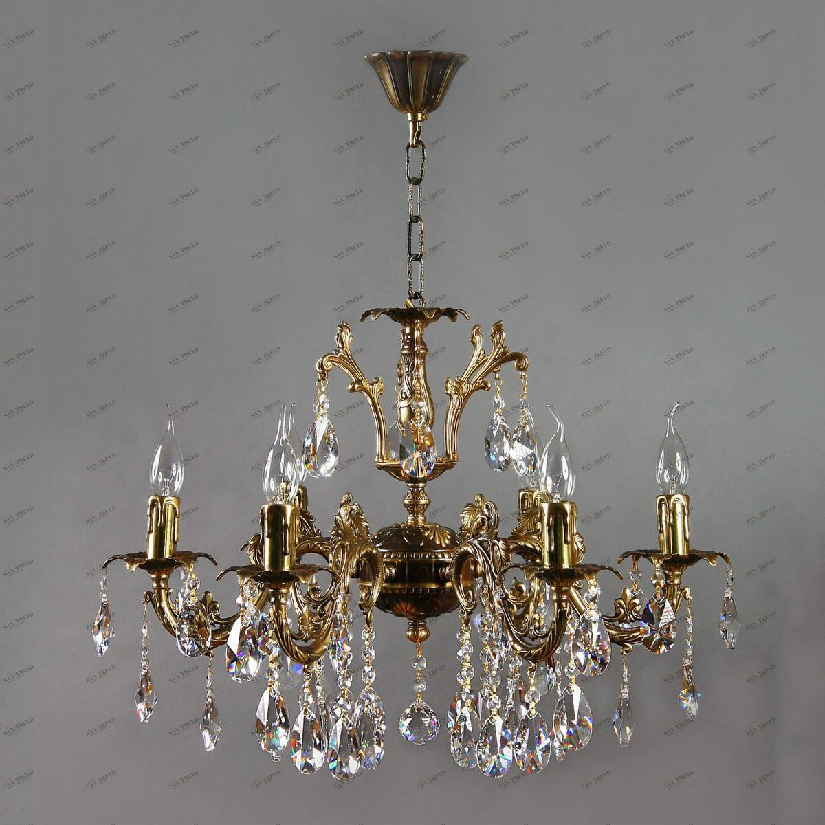 Подвесная люстра Ambiente Granada 2118/6 PB Tear drop AMBIENTE ДИЗАЙНЕРСКИЕ, GRANADA 181525 Бронза 