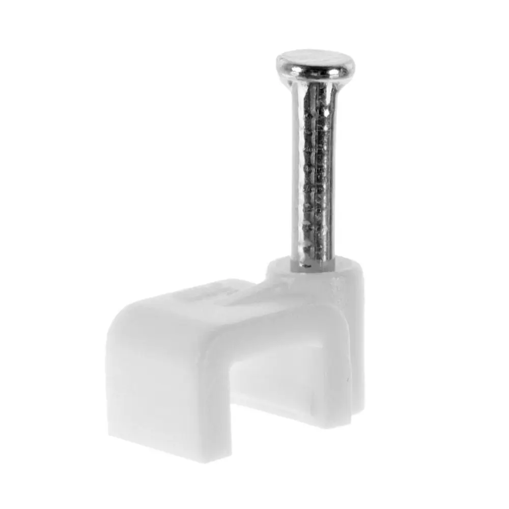 ЭКОПЛАСТ Скоба для электропроводки плоская 5мм с гвоздем, 50шт 18176573 STLM-1104564