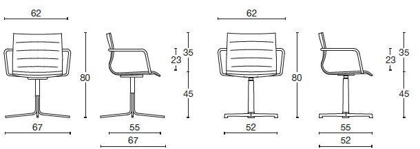 Diemme 4-спицевый тканевый стул с подлокотниками для залов ожидания Miss sun-id-1419359 - Вид №5