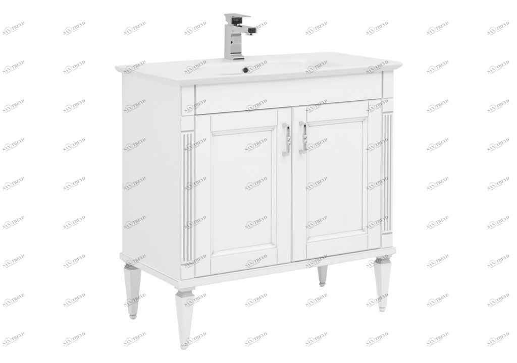 Тумба с раковиной Aquanet Селена 90 белый/серебро 0020164900186680