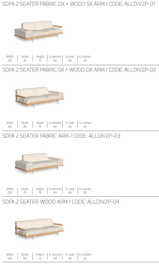 Accoya 3-местный тканевый и деревянный садовый диван Talenti Allure ARCH-00105013 - Вид №4