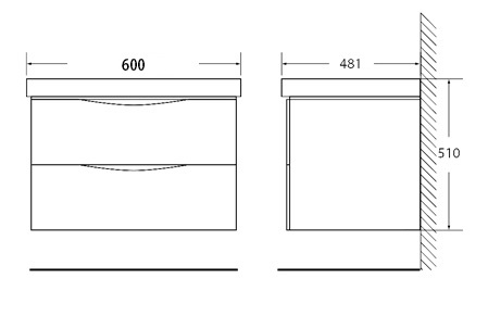 Мебель для ванной BelBagno FLY-600-2C-SO-BO-P - Вид №2
