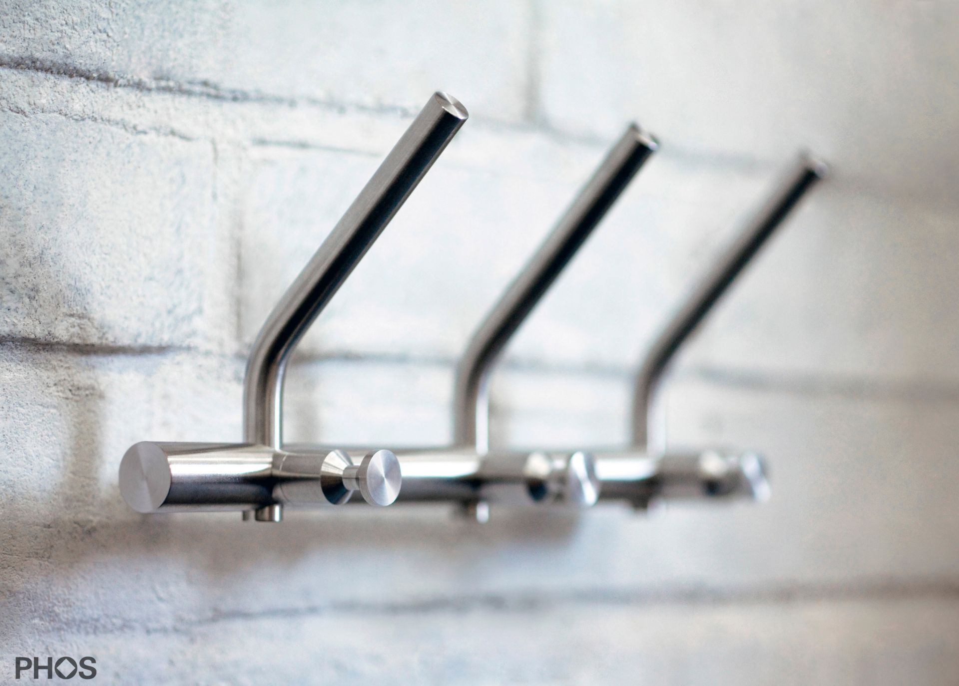 HLS3H-B Вешалка для полотенец с 3 крючками с канавками и 3 изогнутыми крючками для шляп PHOS  - Вид №1