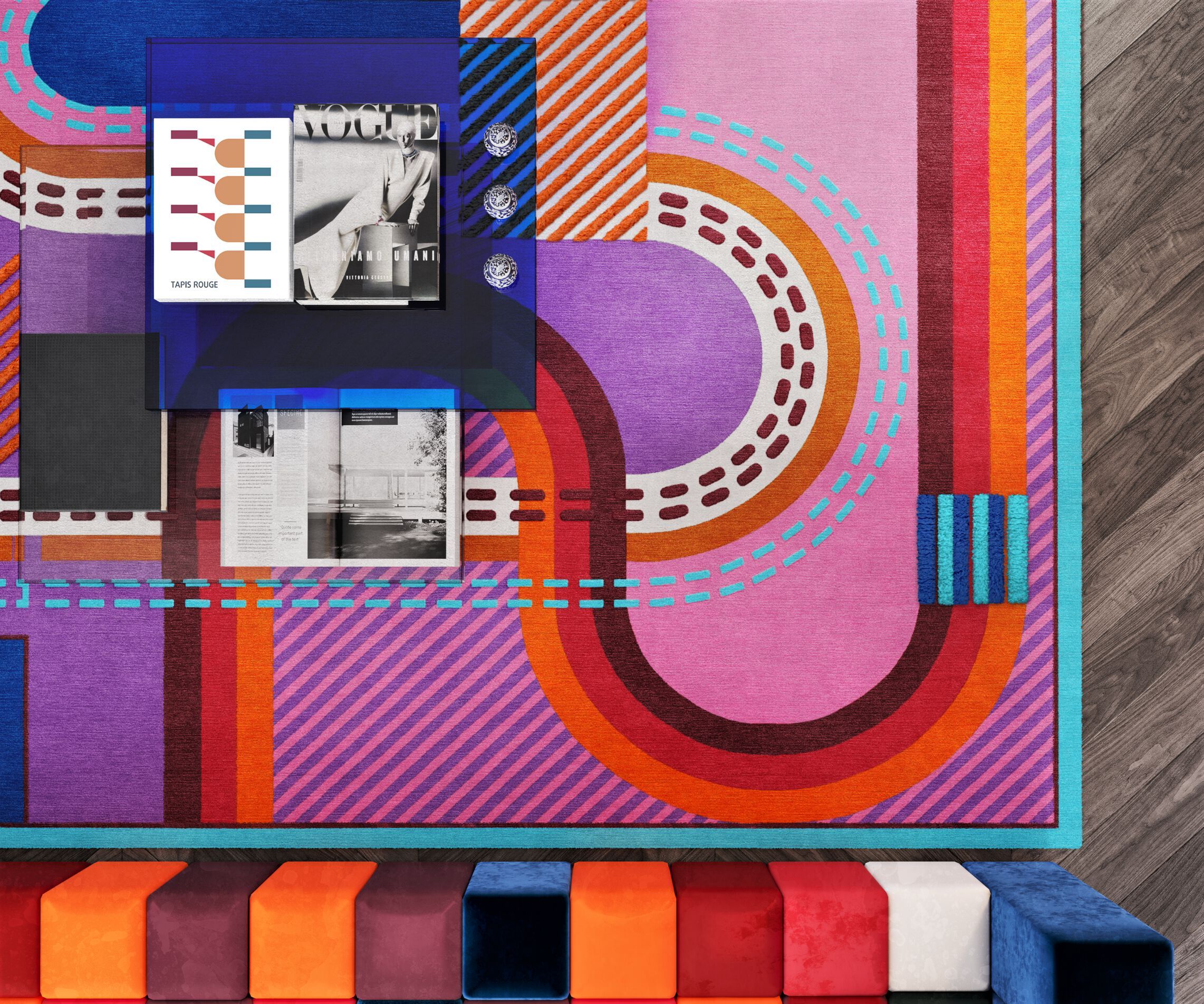 Прямоугольный ковер ручной работы Tapis Rouge абстракция III ARCH-00121730 - Вид №7