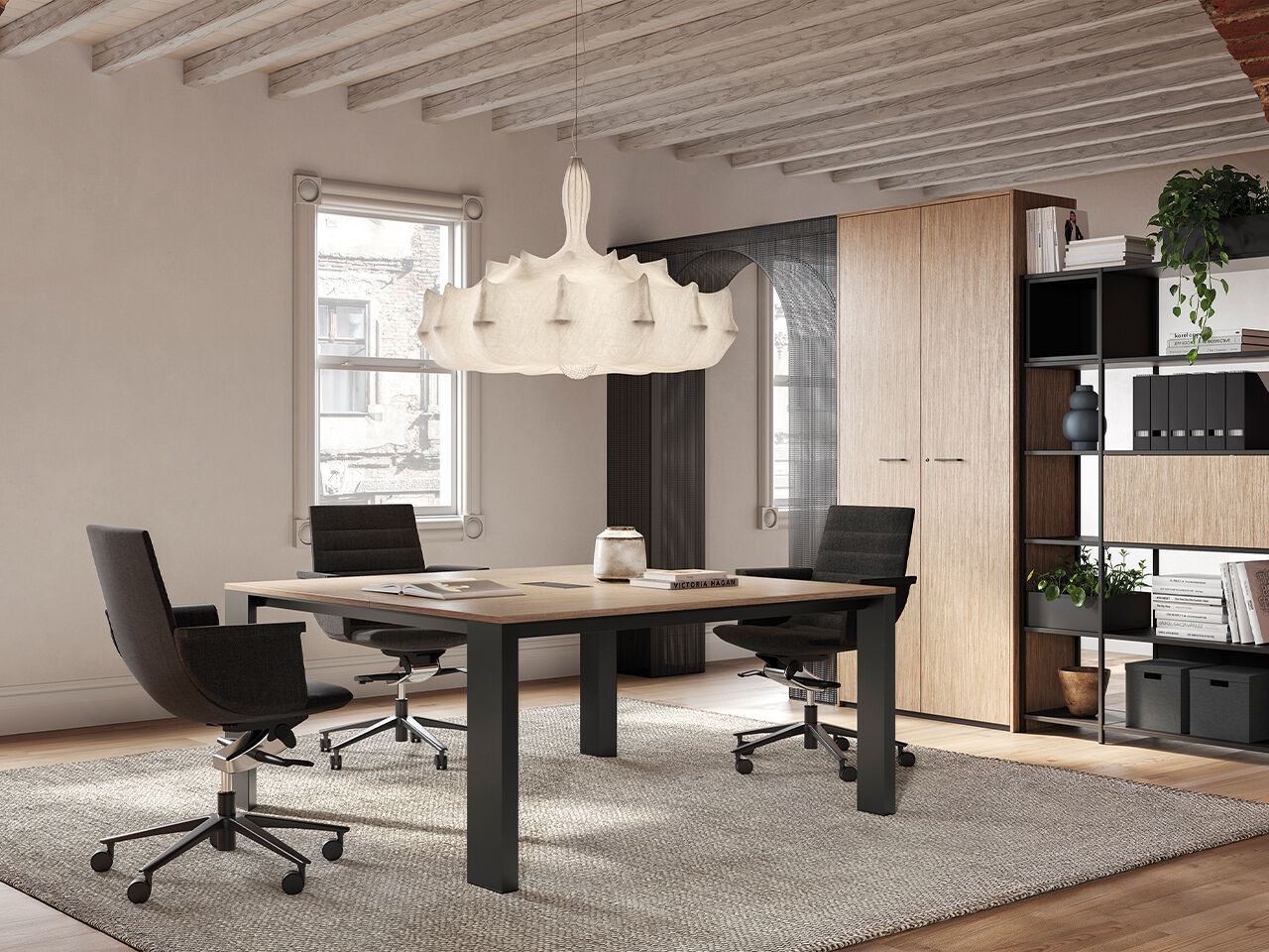 Стол для совещаний из алюминия и дерева FREZZA Ono ARCH-00090974 - Вид №1