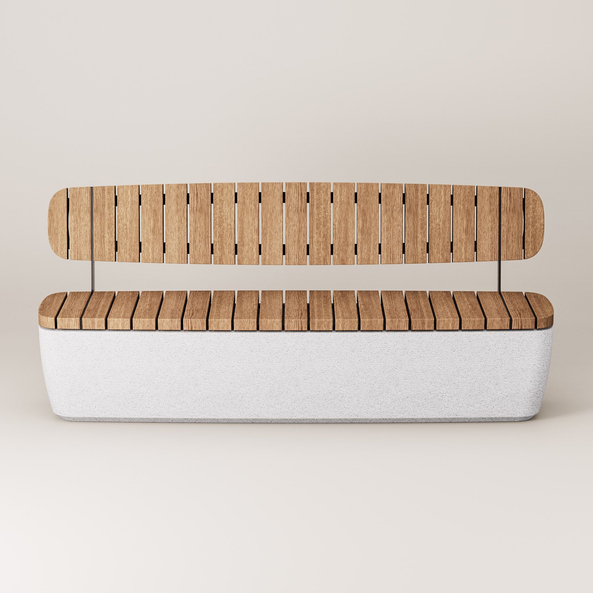 Бетонная и деревянная скамья со спинкой Kremen ARCH-00147114 - Вид №9