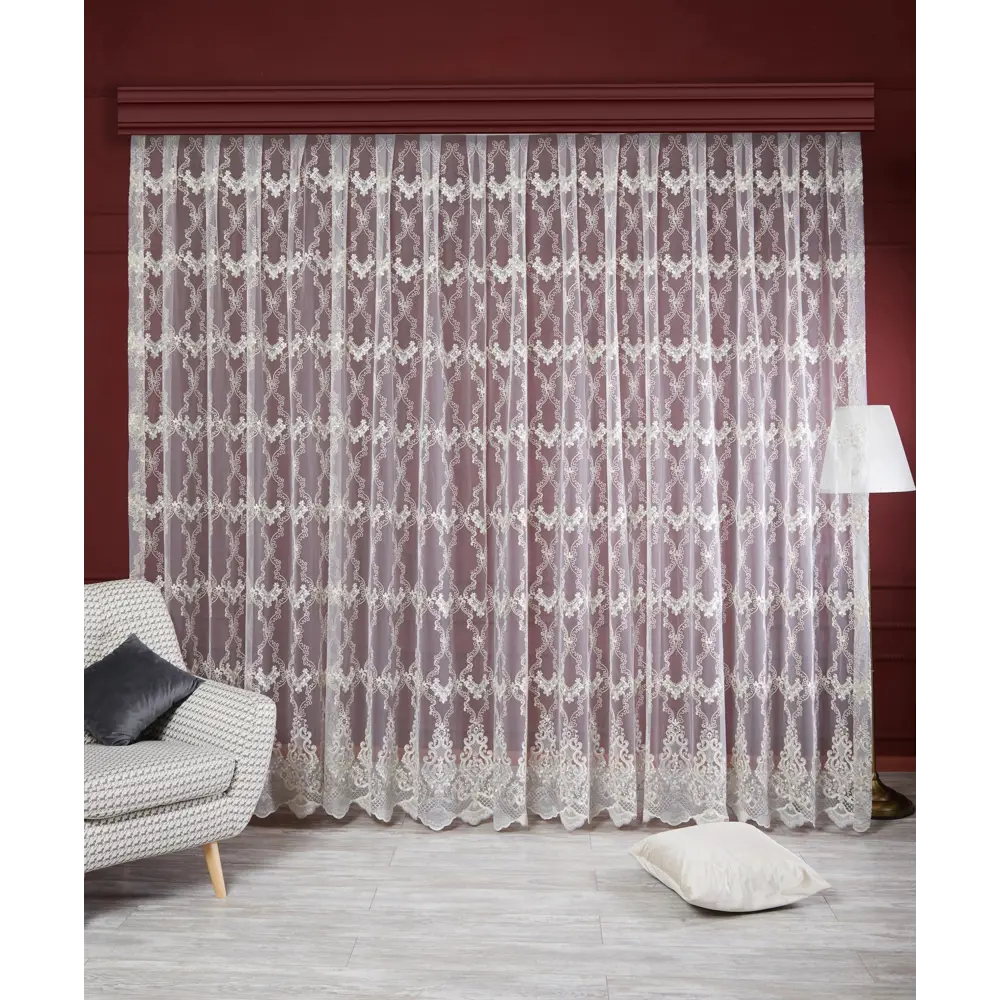 Тюль 1 м/п Корд сетка 280 см цвет бежево-серый 85337340 STLM-2122393 ELIT HOME  - Вид №1