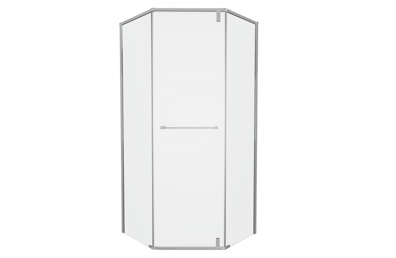 Душевое ограждение (без поддона) Diamond-форма с одной распашной дверью STREAM BS090.6112S bravat - Вид №2