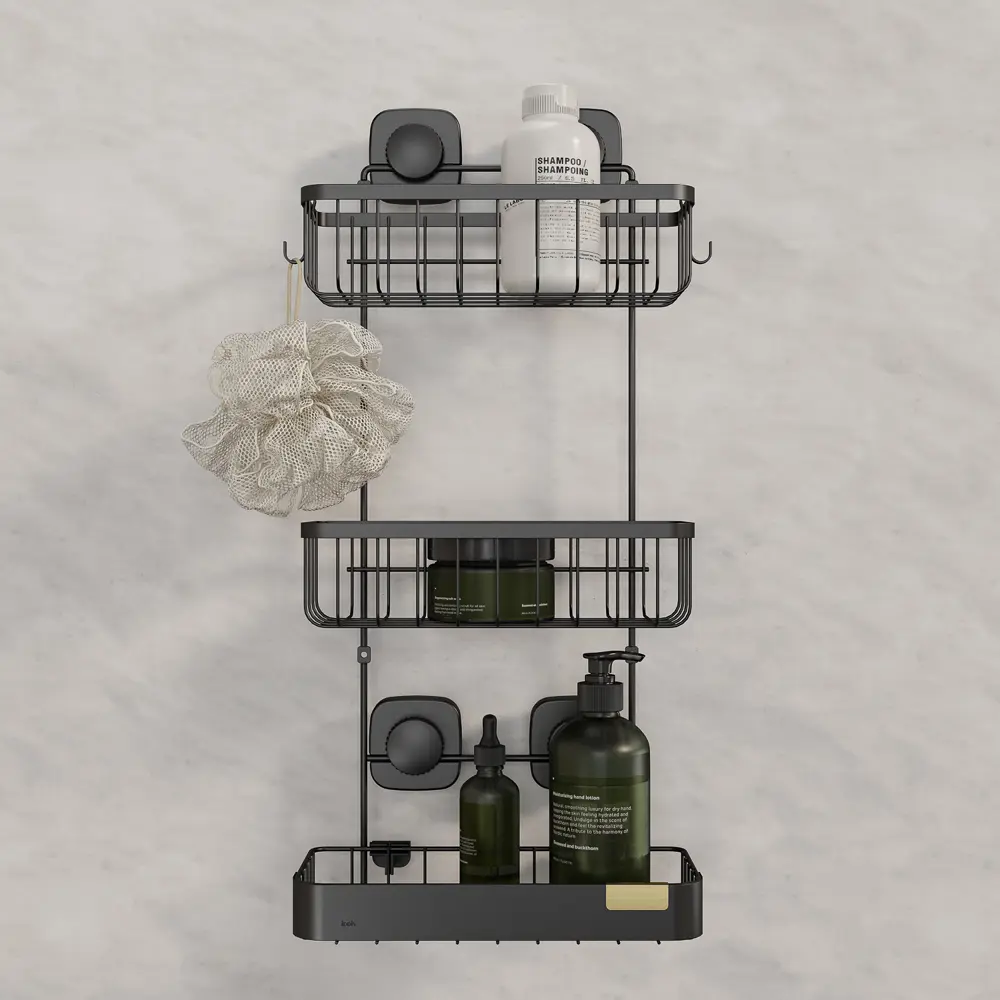 Полка для душа Iddis Soul LM006WC3Bi44 3 яруса цвет черный STLM-2009041 - Вид №4