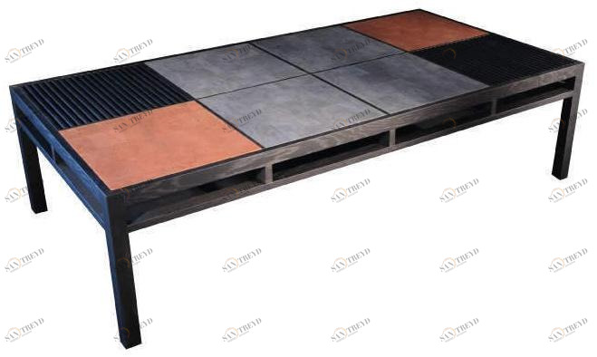 Garbarino Низкий дубовый журнальный столик с вещевым ящиком Elementare 402 