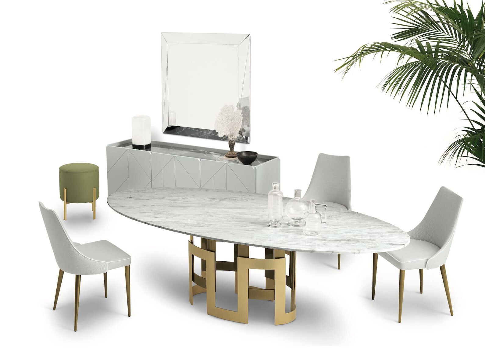 Прямоугольный обеденный стол из стали и дерева Bontempi Casa IMPERIAL ARCH-00071638 - Вид №4