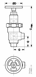 Danfoss SVA-S — запорные клапаны со стандартным штоком SVA-S 50 D STR H-WHEEL Запорный клапан 148B5710  - Вид №10
