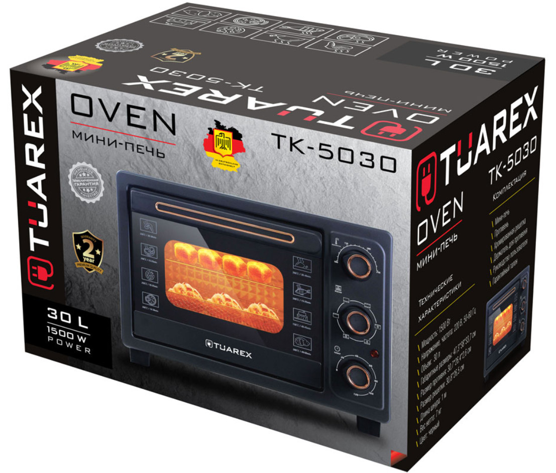 9207961 Мини-печь Tuarex TK-5030 черный STDN-0033789 - Вид №2