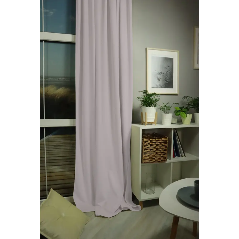 Штора на ленте бархат 230x280 см цвет серебро LINEN WAY STLM-2101213 - Вид №2