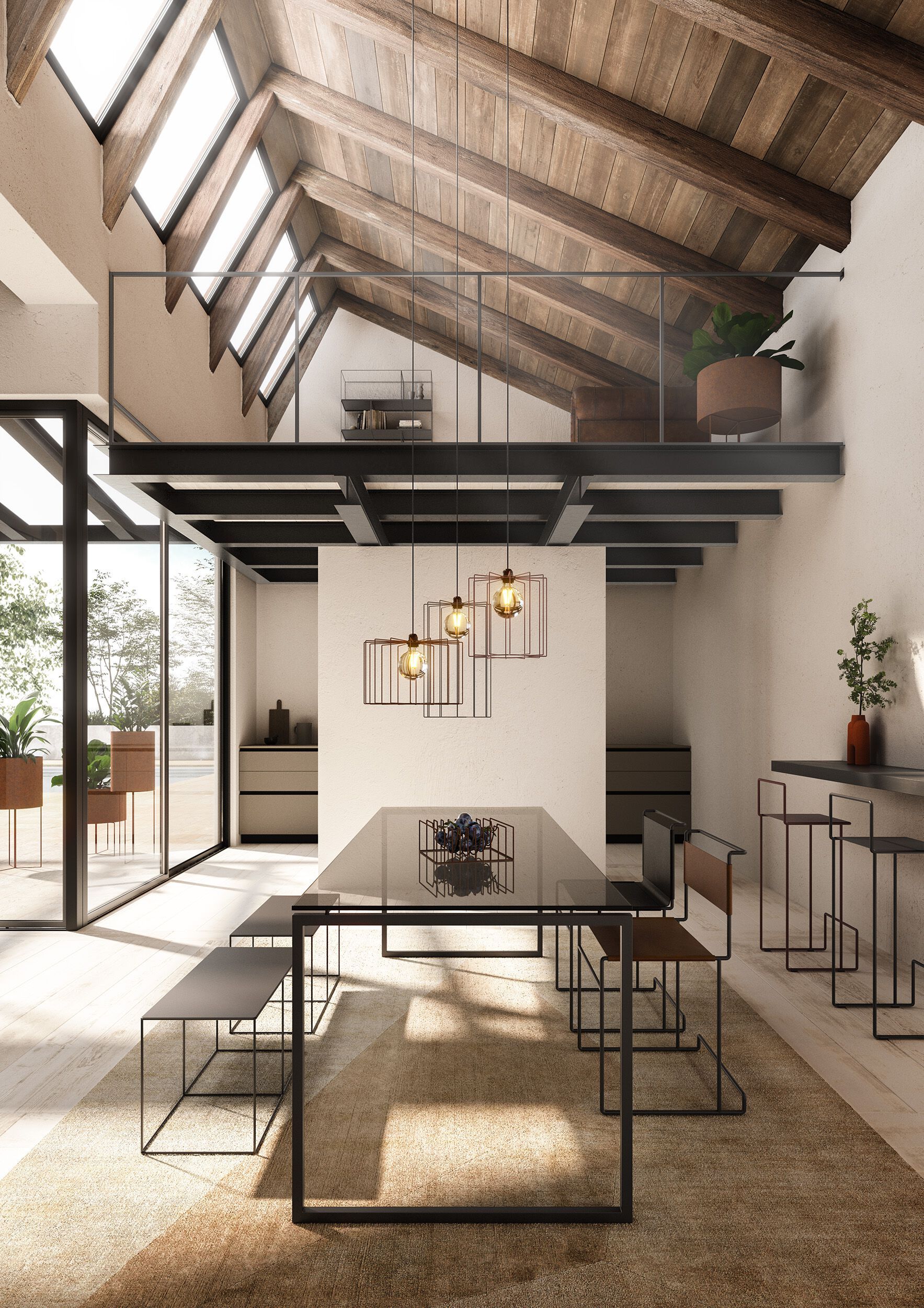 Подвесной светильник с железным стержнем Pipedesign Сплит ARCH-00043935 - Вид №1