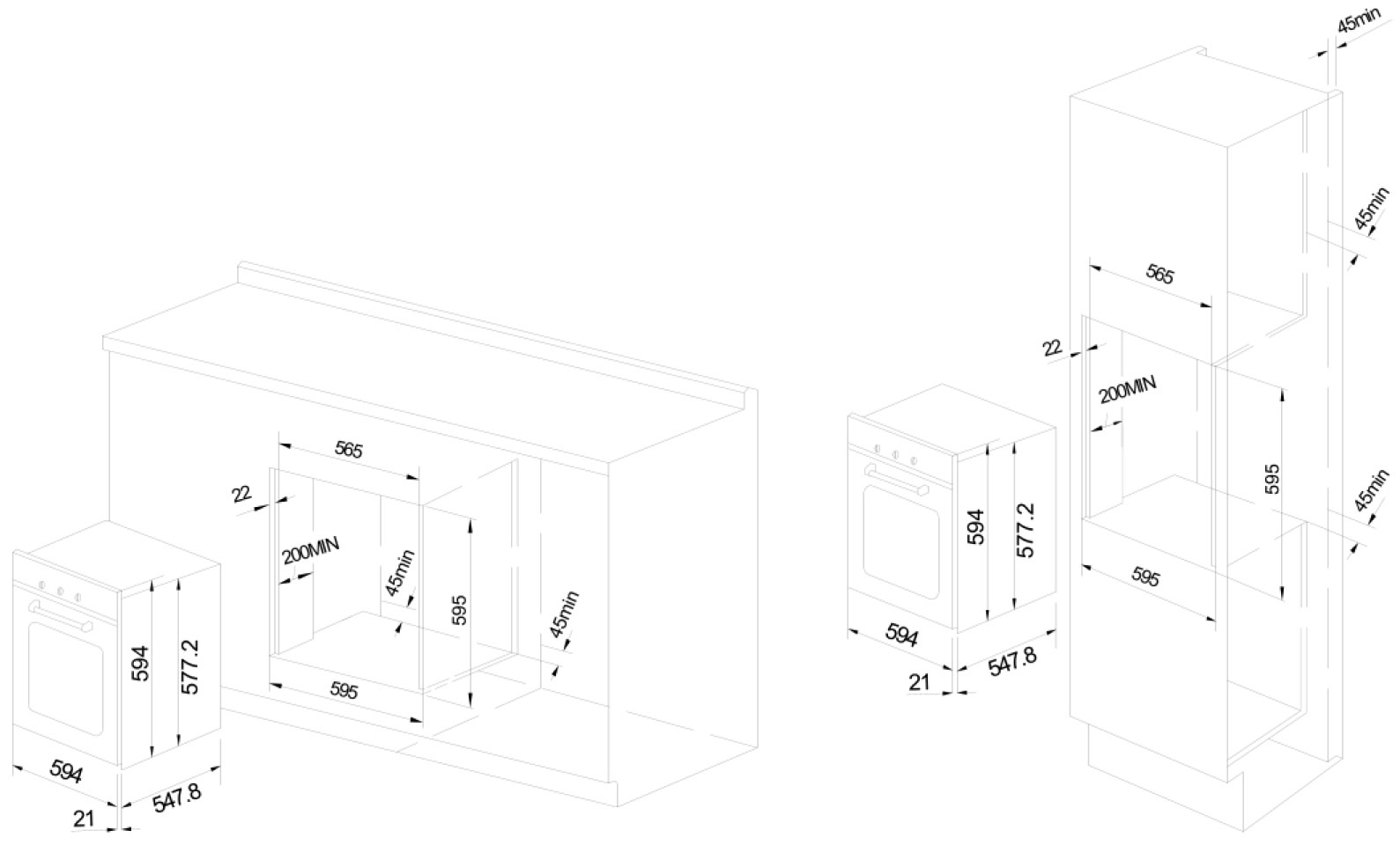 1319563 Электрический духовой шкаф Graude BM 60.3 E черный STDN-0121899 - Вид №10