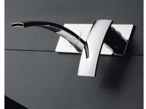 Однорычажный настенный смеситель для раковины с пластиной