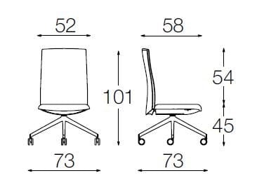 Офисное кресло с регулируемой высотой из ткани с 4 спицами Diemme ARCH-00037774 - Вид №5