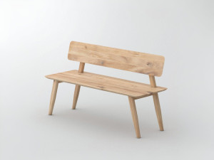 Скамья из массива дерева со спинкой