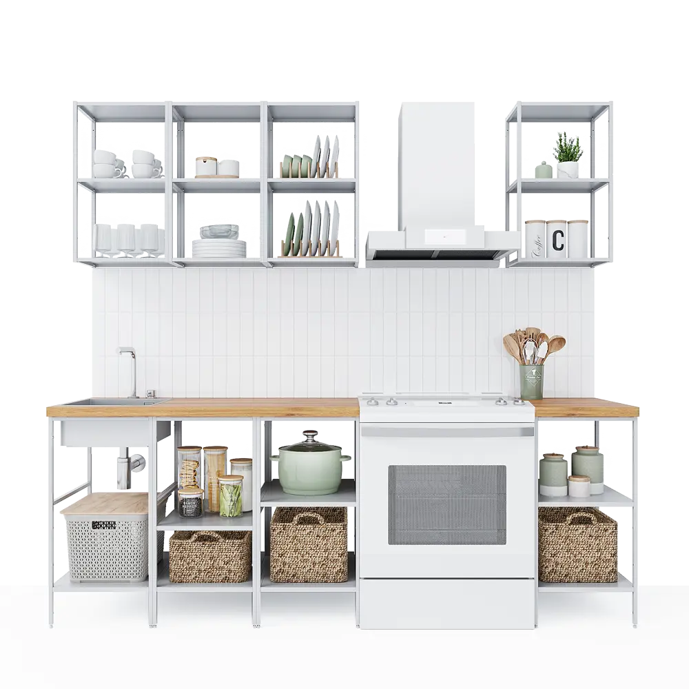 Кухонный гарнитур 160x60 см Вельга цвет белый 89443056 STLM-2004291 KONSENSA