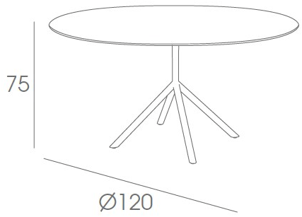 FueraDentro Круглый садовый стол из стали Shell Sdn120 - Вид №4