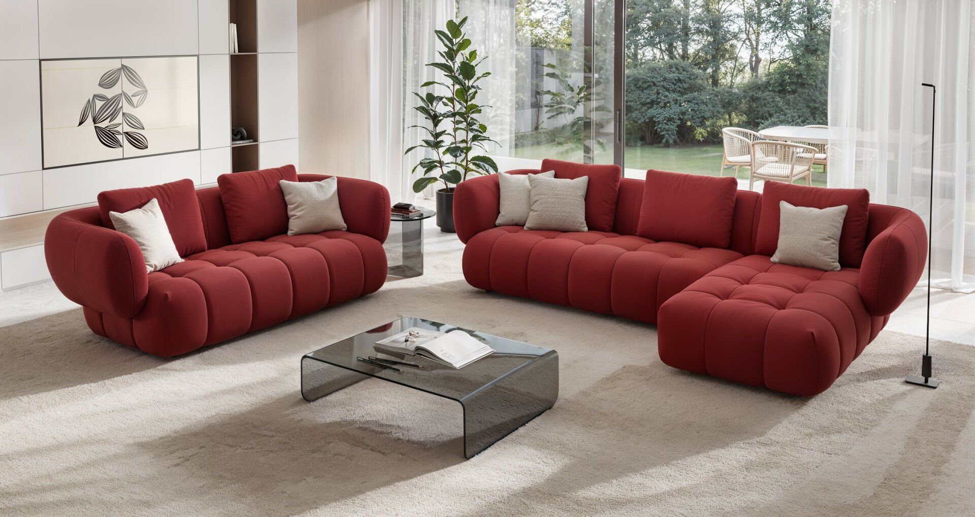 4-местный тканевый диван с полуостровом Sofanella море ARCH-00151944 - Вид №5