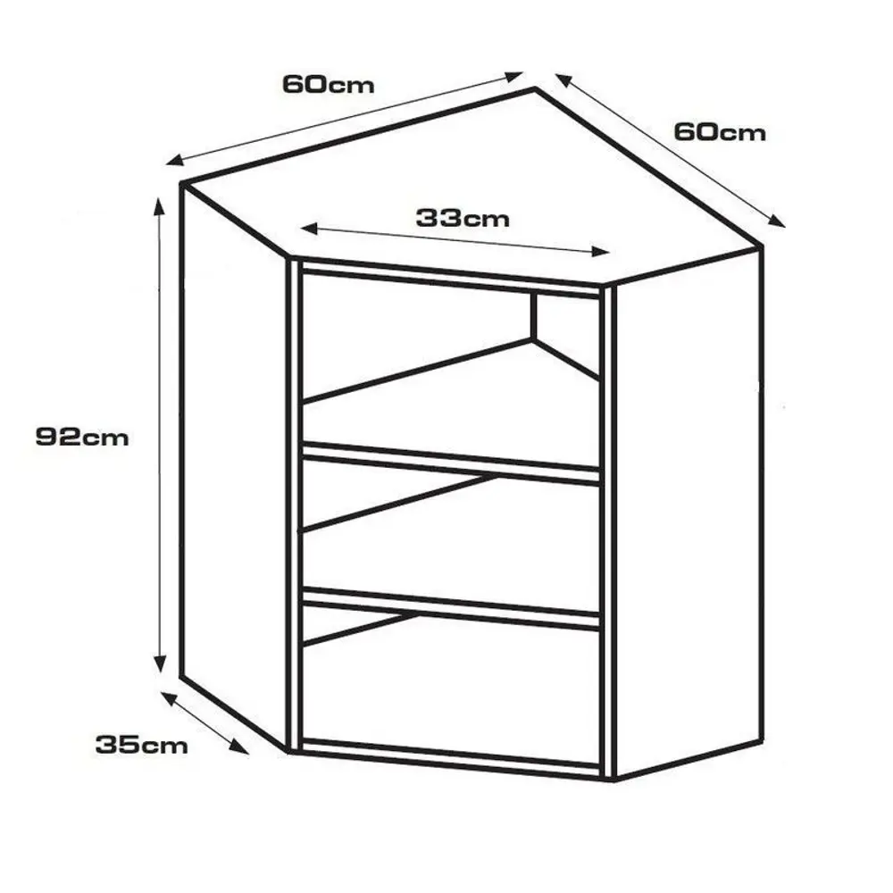 Каркас навесной угловой 60x92x60 см, ЛДСП, цвет белый 17911724 STLM-2032912 DELINIA  - Вид №5