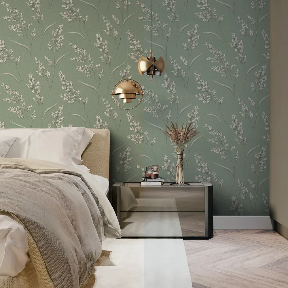 Флизелиновые обои Wallsecret Campo зеленые 1.06 м 89400488 STLM-1441342 - Вид №5