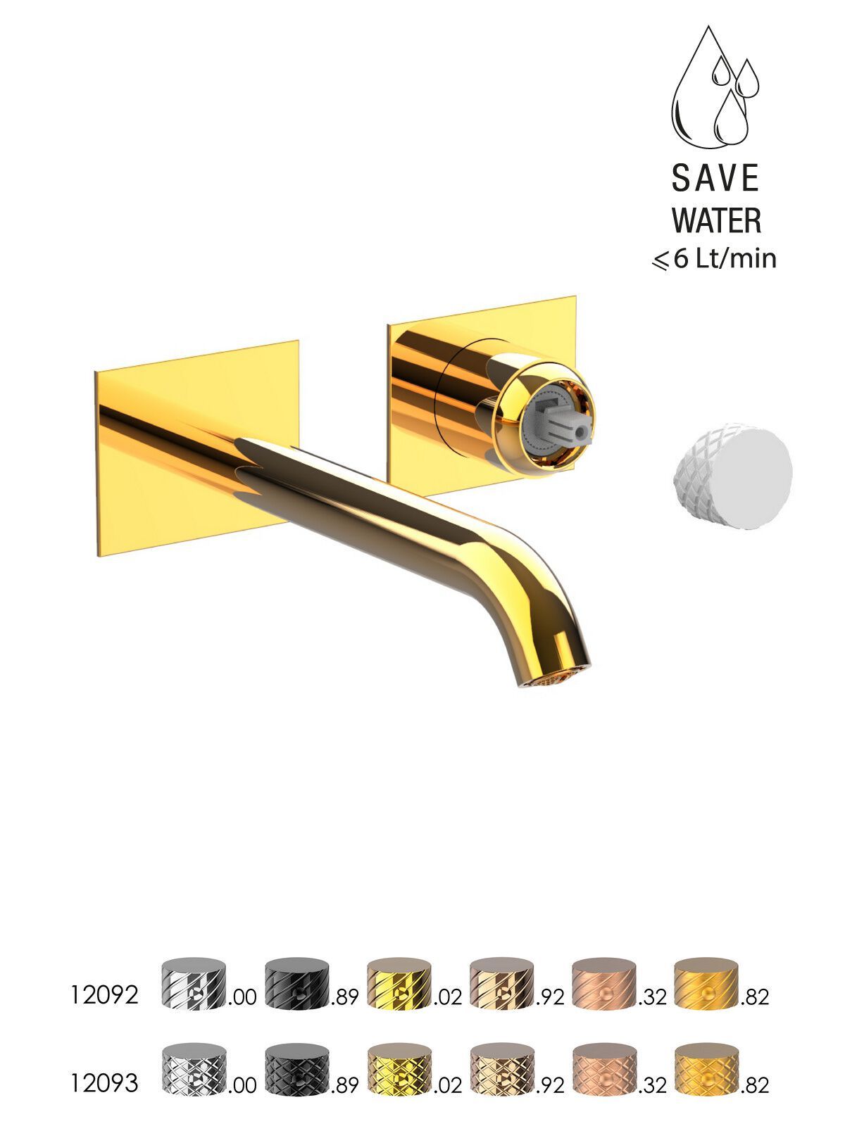 Настенный смеситель для раковины без слива с ограничителем расхода Rubinetterie Frattini Pepe XLS ARCH-00093332 - Вид №30