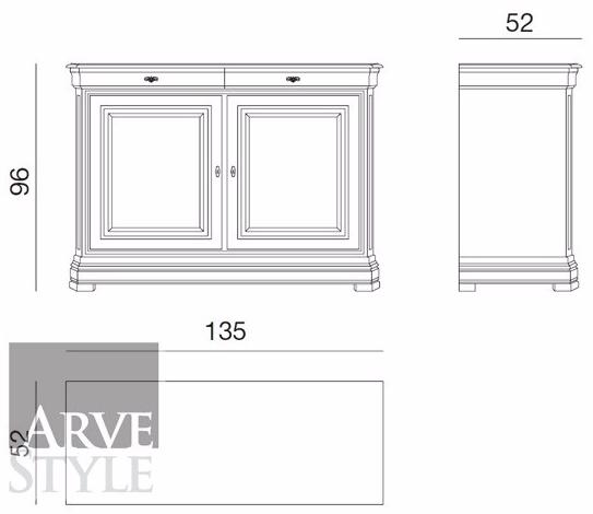 Arvestyle Буфет из массива дерева с распашными дверцами Amalfi sun-id-1439636 - Вид №3