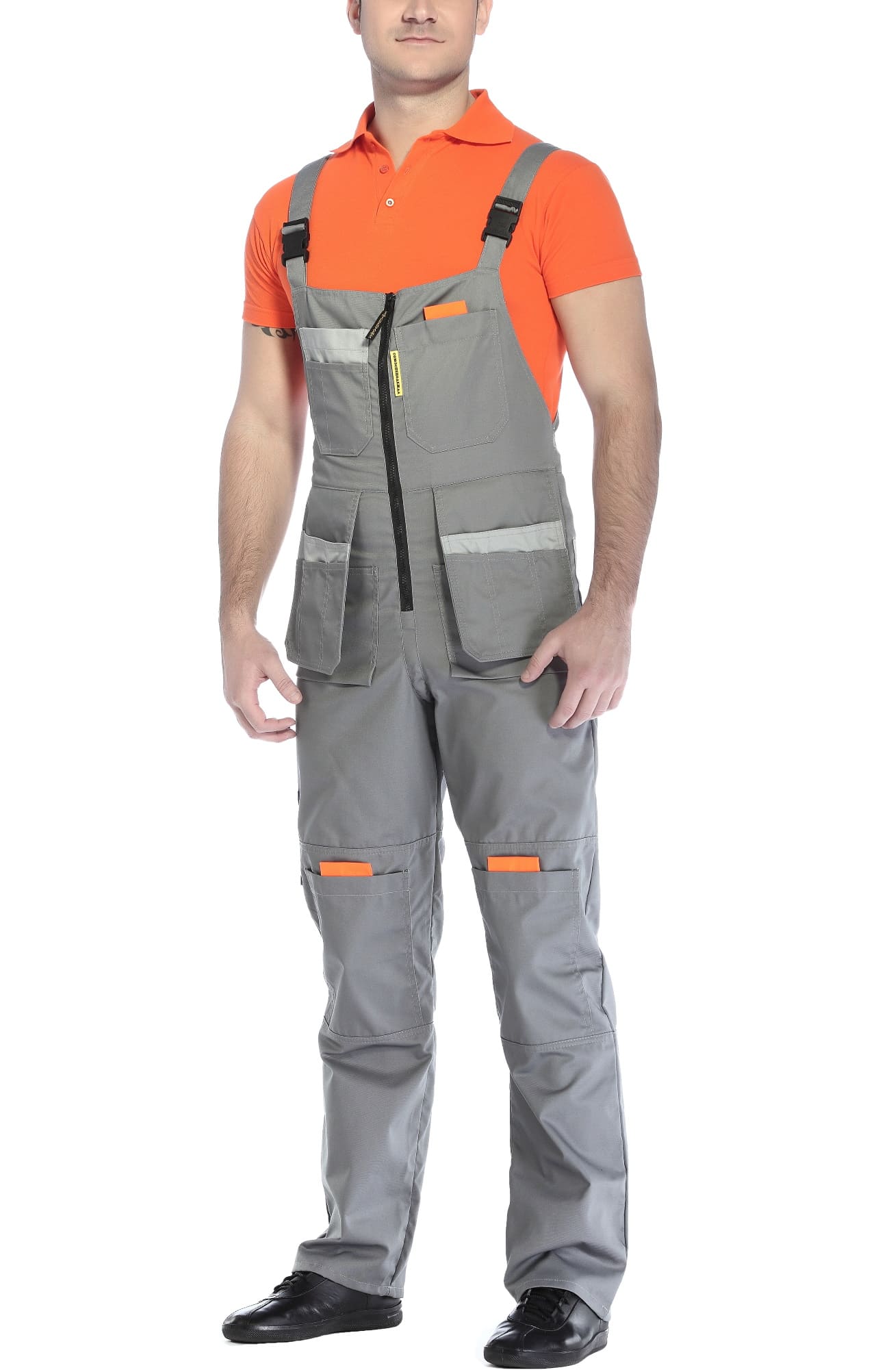 69439 Полукомбинезон "Профессионал-2" темно-серый со светло-серым  Летняя спецодежда  размер 64-66/182-188  - Вид №8