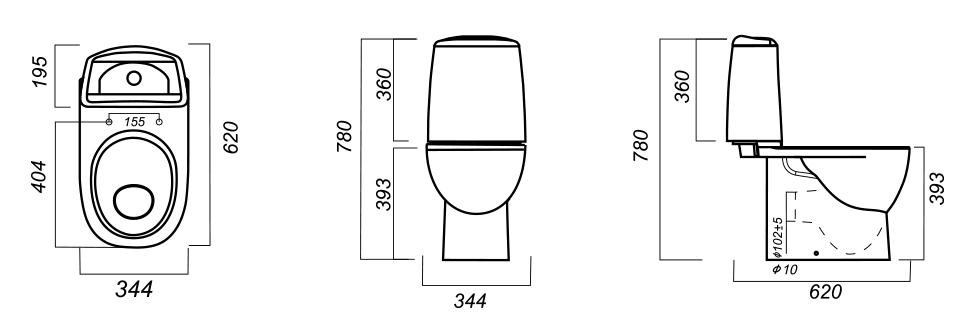 13824 Компакт унитаз с бачком Белый Лобненский Стройфарфор  Россия  - Вид №4