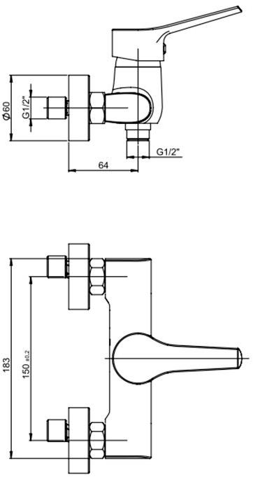 Paini Messina MECR511KM смеситель для душа  - Вид №2