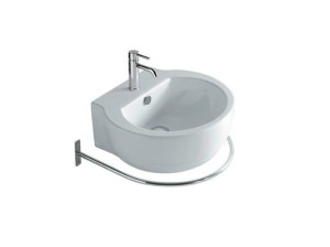 Керамическая подвесная раковина с держателем для полотенец