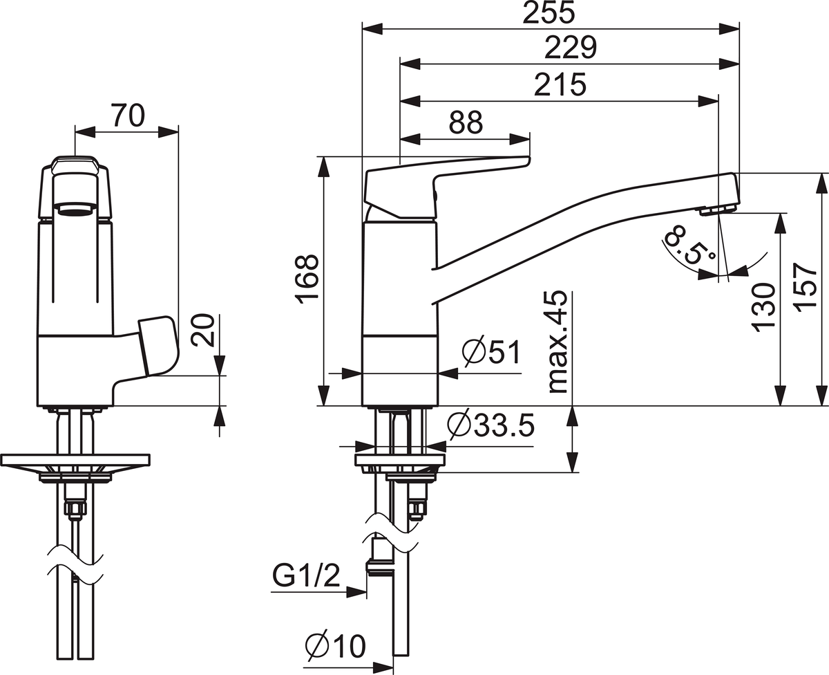 Oras 3935 Смеситель для кухни с клапаном 3935 Saga Хром  - Вид №1
