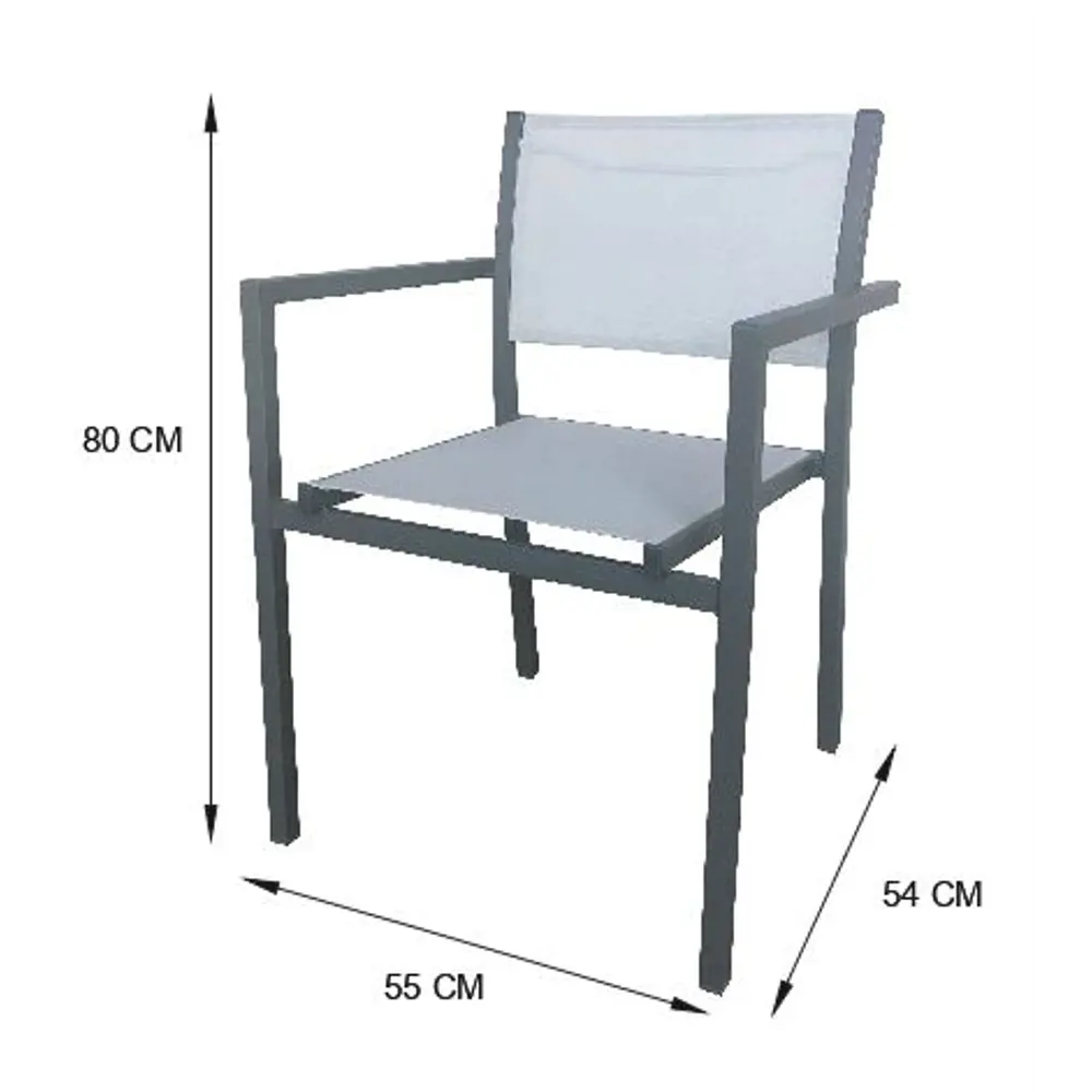 Кресло садовое Steel 55x80x55 см сталь/текстилен антрацит 82558754 STLM-2126510 Santreyd  - Вид №9