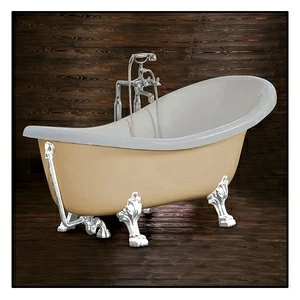 Ванна Akcjum Rectime 175 WR-01-01-KB-N овальная бежевая с белыми ножками