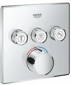 Смеситель GROHE Grohtherm SmartControl на 3 выхода, внешняя часть, хром (29149000)